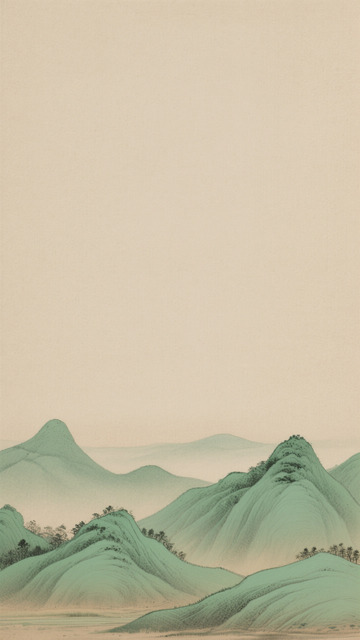 水墨山水画古风山峦风景