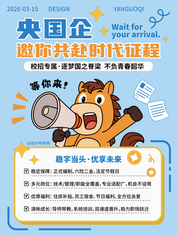 央国企招聘就业海报设计