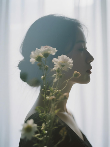 母亲节光影女子花影艺术照