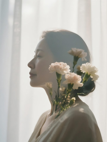 母亲节光影花影女性人像艺术照