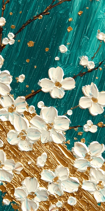 抽象花卉油画装饰设计