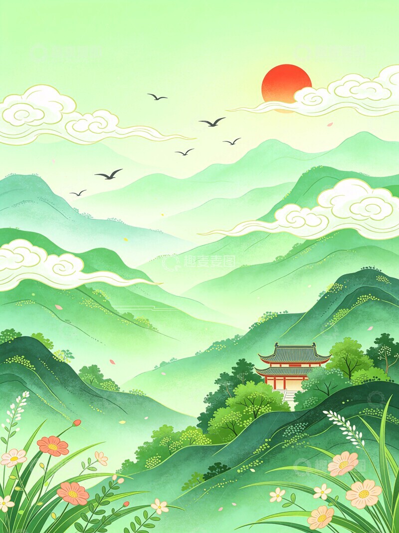 高清大图下载【趣麦麦图】东方意境的山水画