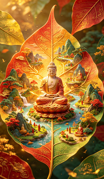 佛光山水叶画艺术