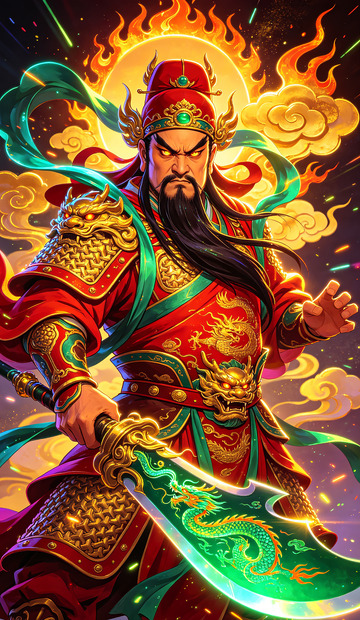 神话风格武将插画