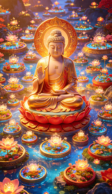 佛光莲花池祈福图