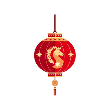龙马精神的春节灯笼