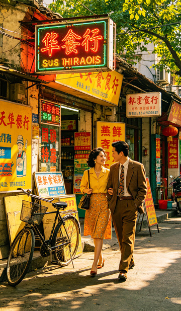 怀旧街景情侣写真