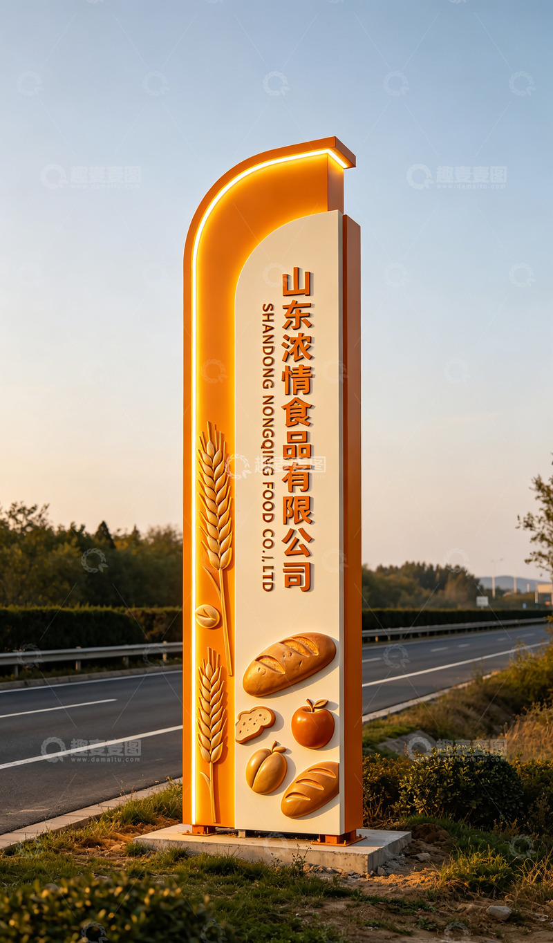 高清大图下载【趣麦麦图】高速路牌食品公司标识