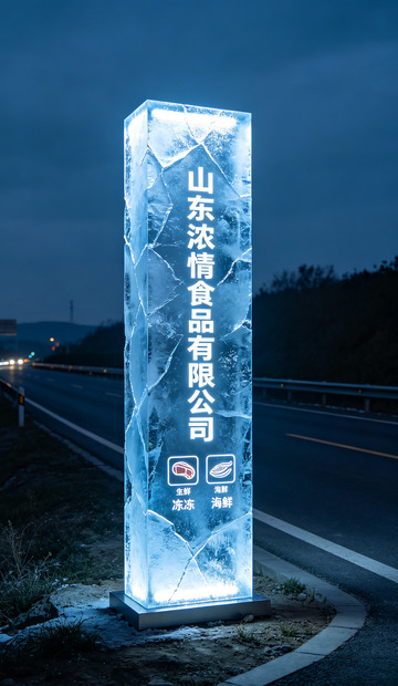 冰雕风格公司广告牌