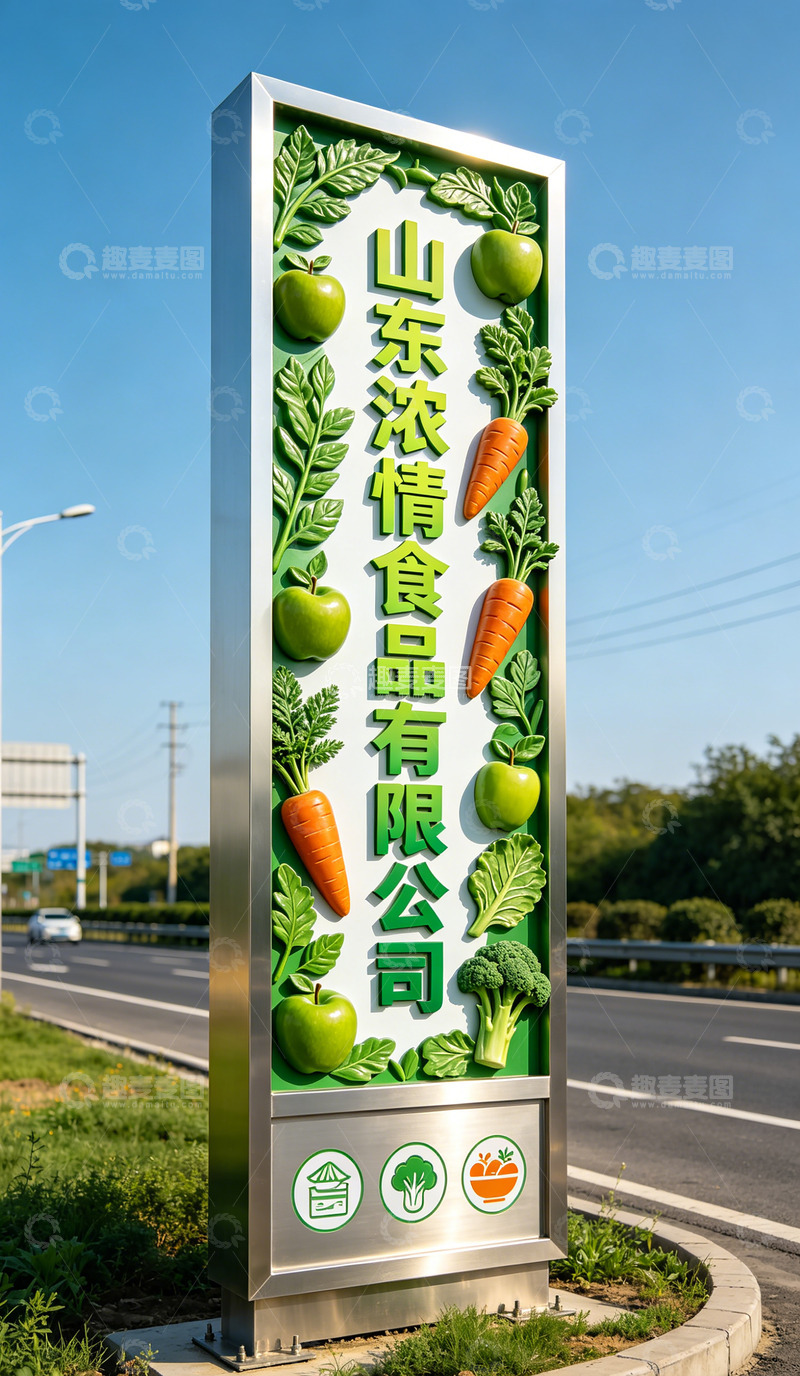高清大图下载【趣麦麦图】山东浓情食品户外广告牌