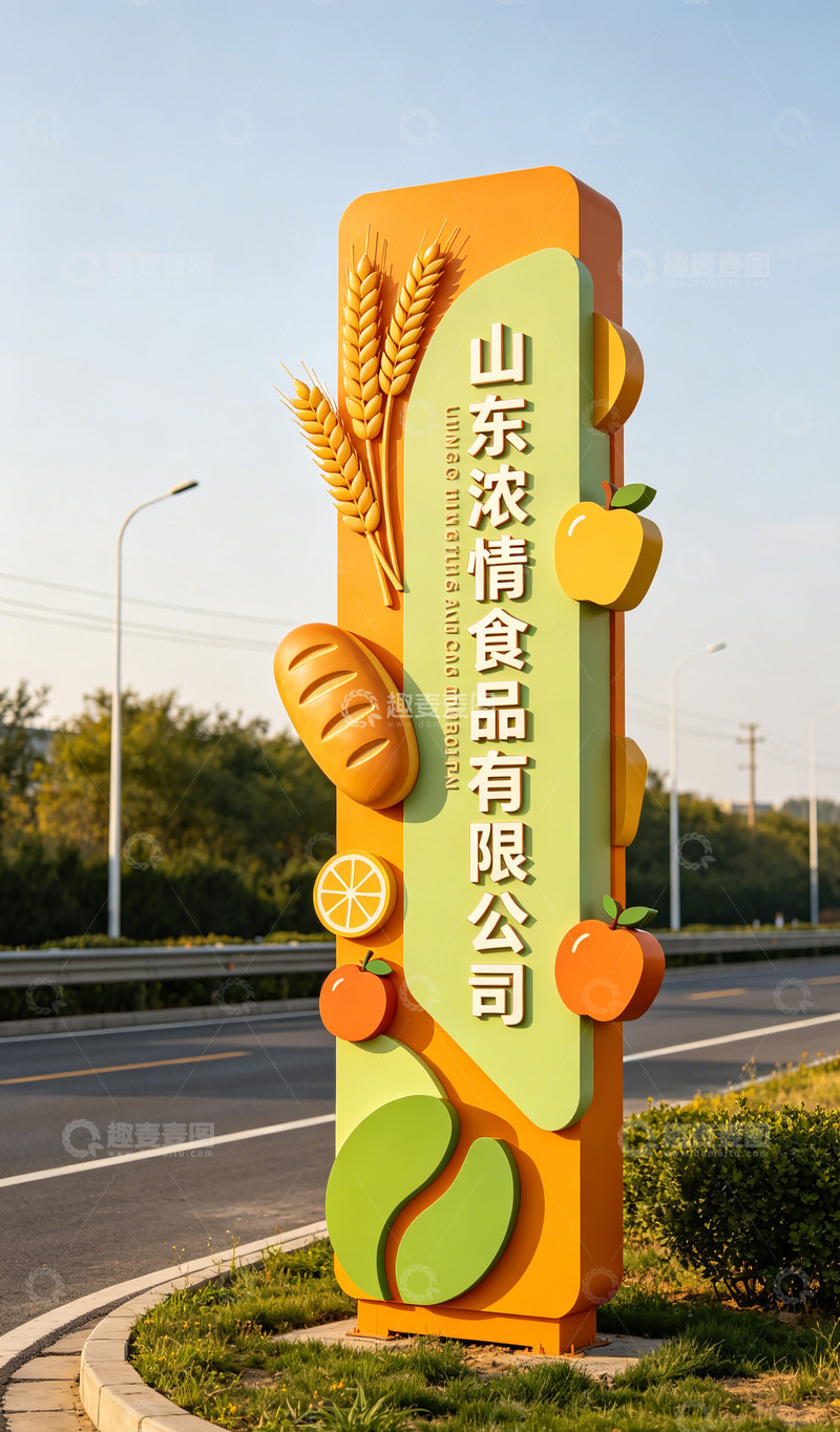 高清大图下载【趣麦麦图】食品公司标识牌设计