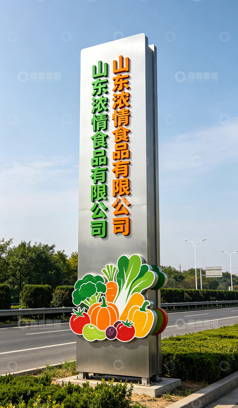 高清大图下载【趣麦麦图】-不锈钢标志牌食品公司指示牌