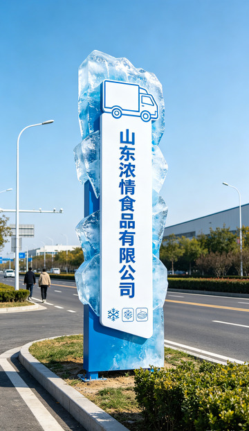 冰雕风格食品公司指示牌