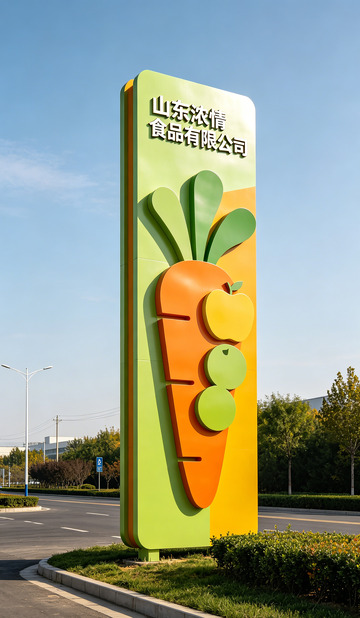 色彩鲜艳食品公司标识牌设计