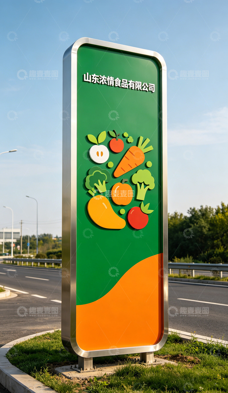 高清大图下载【趣麦麦图】-果蔬广告牌山东浓情食品
