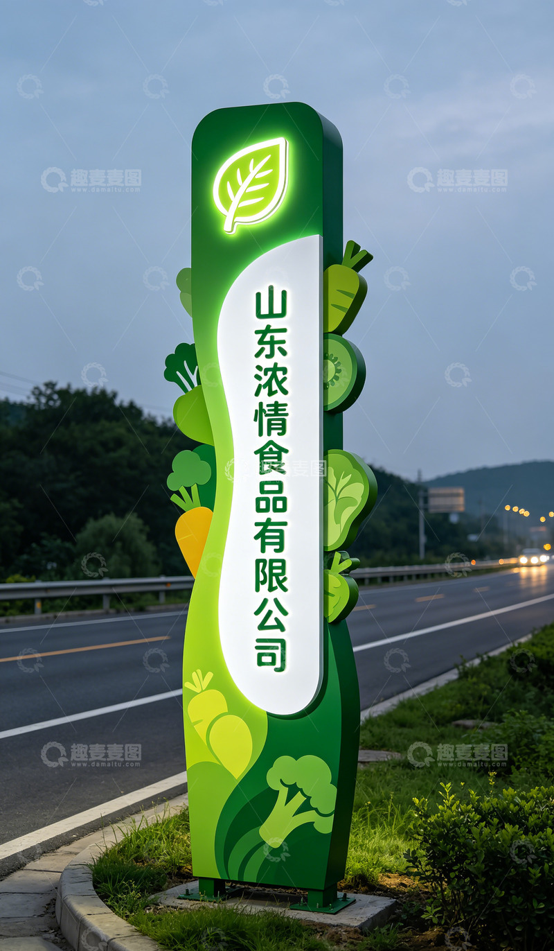 高清大图下载【趣麦麦图】绿色食品公司标识牌