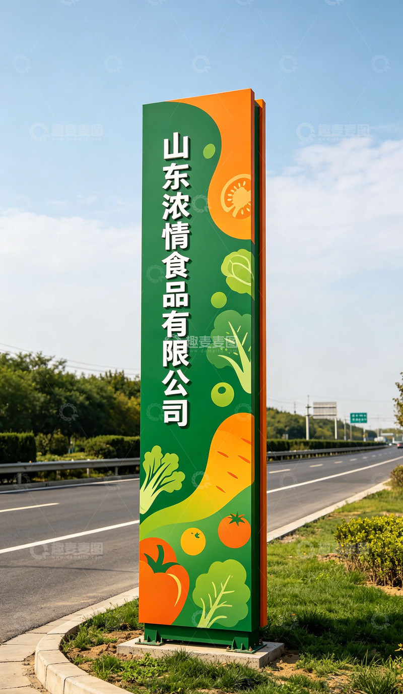 高清大图下载【趣麦麦图】山东浓情食品户外广告牌