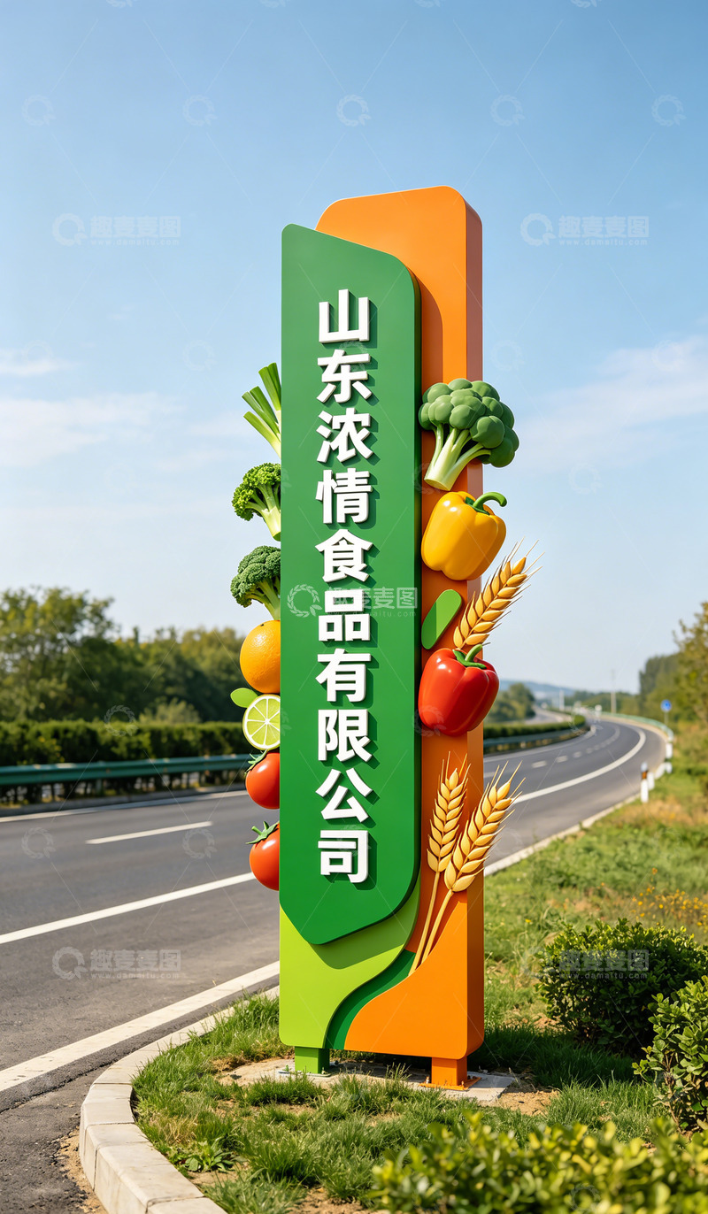 高清大图下载【趣麦麦图】-山东浓情食品公司标牌设计