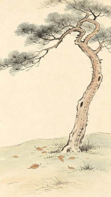 古风水墨松树国画装饰画