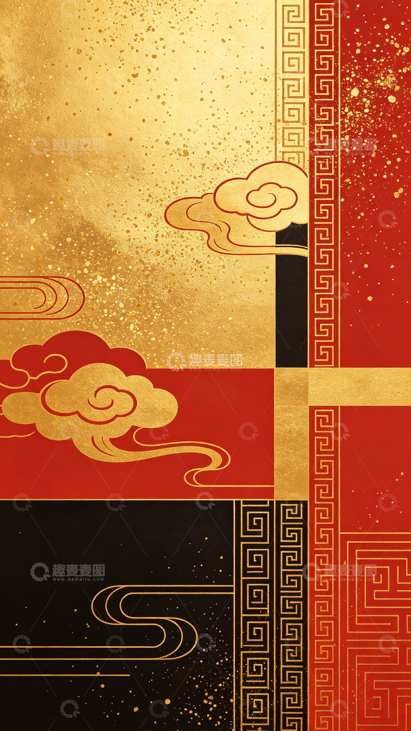 高清大图下载【趣麦麦图】传统中国风祥云图案设计