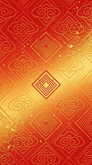 红金色传统云纹图案背景