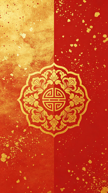 红金色传统花纹喜庆图案设计素材