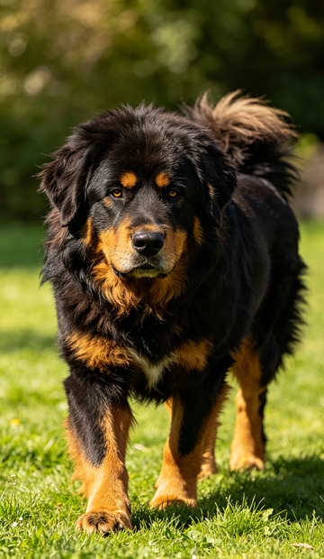 阳光草地藏獒犬