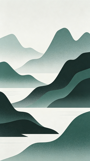 山水抽象艺术插画
