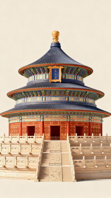 积木版天坛建筑模型