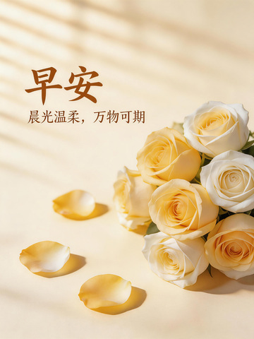 花瓣散落温柔风格海报