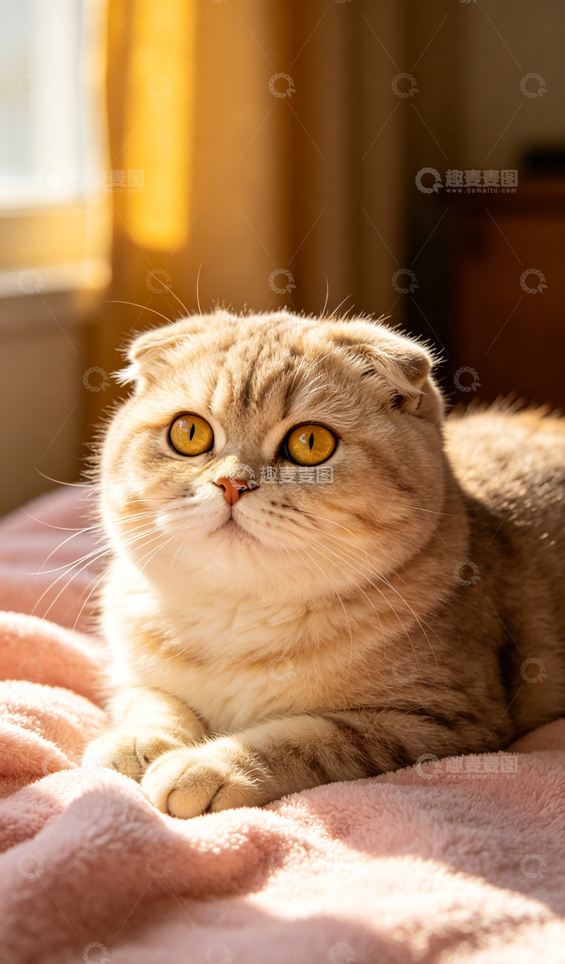 高清大图下载【趣麦麦图】温馨猫咪阳光下的悠闲时光