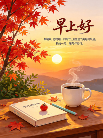 充满活力的冬日清晨氛围