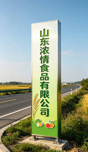 路边广告牌食品公司展示导视牌