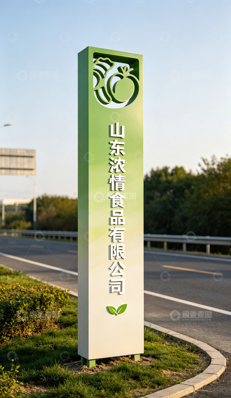 高清大图下载【趣麦麦图】山东浓情食品公司标志牌导视牌