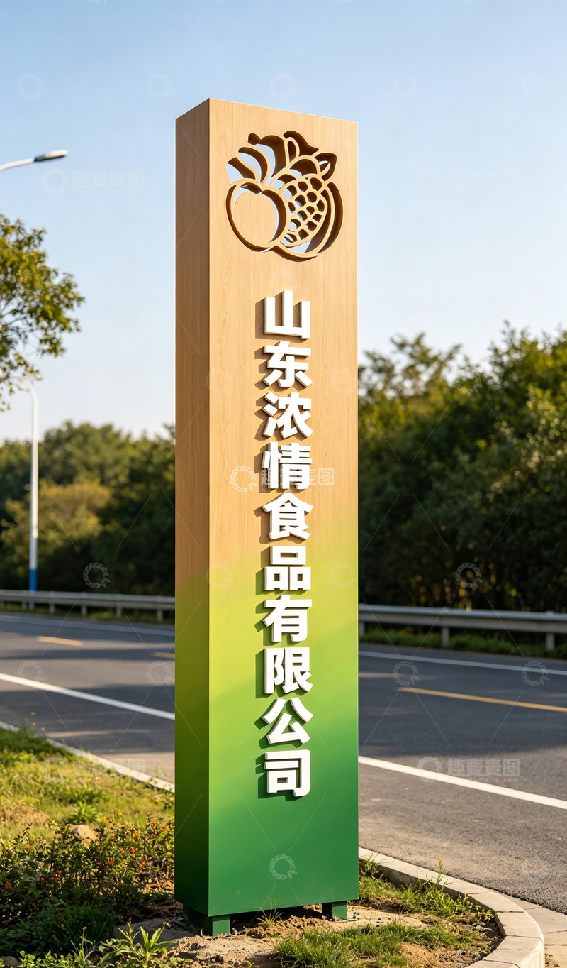 高清大图下载【趣麦麦图】山东浓情食品户外标识牌