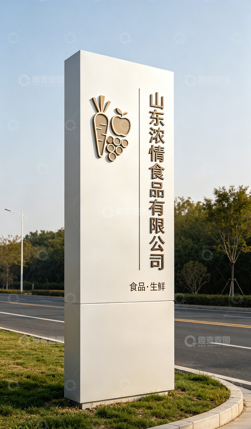 高清大图下载【趣麦麦图】-山东浓情食品公司标识牌