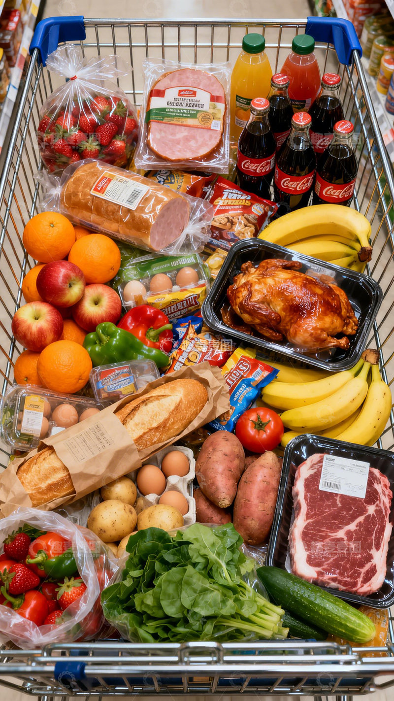 高清大图下载【趣麦麦图】购物车满载食材生活场景