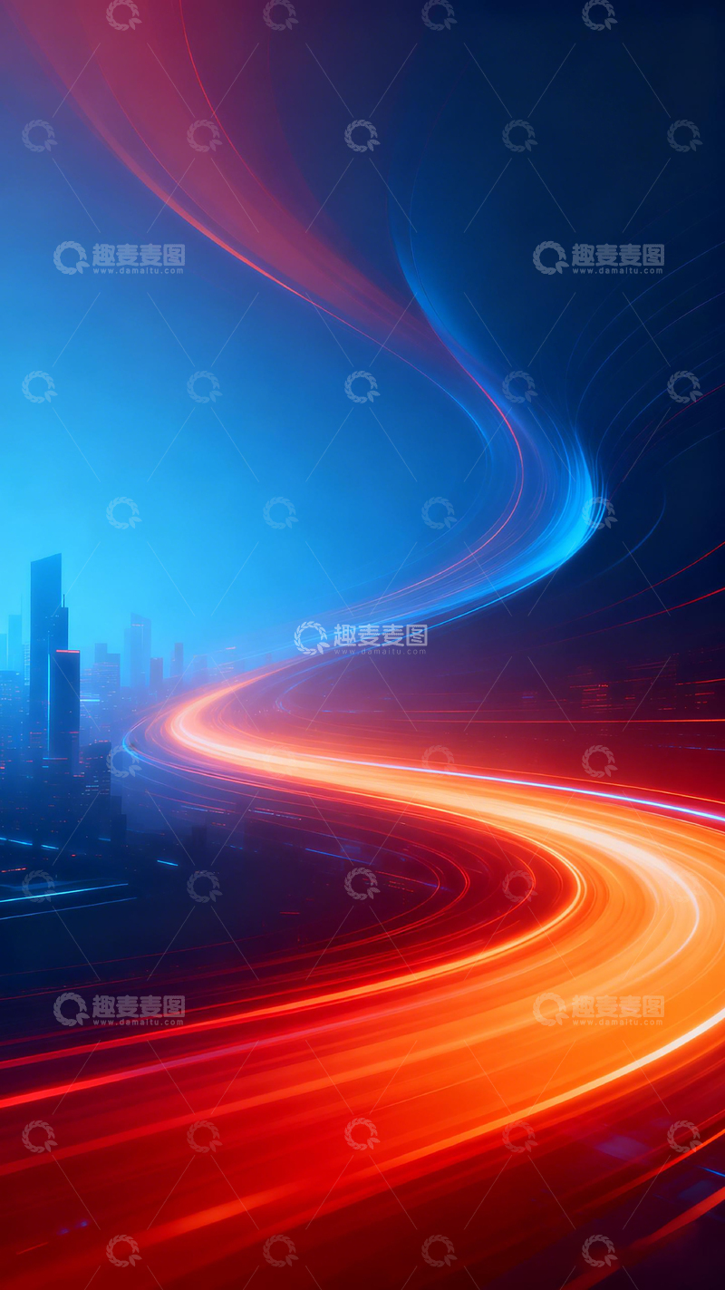 高清大图下载【趣麦麦图】未来都市光轨视觉