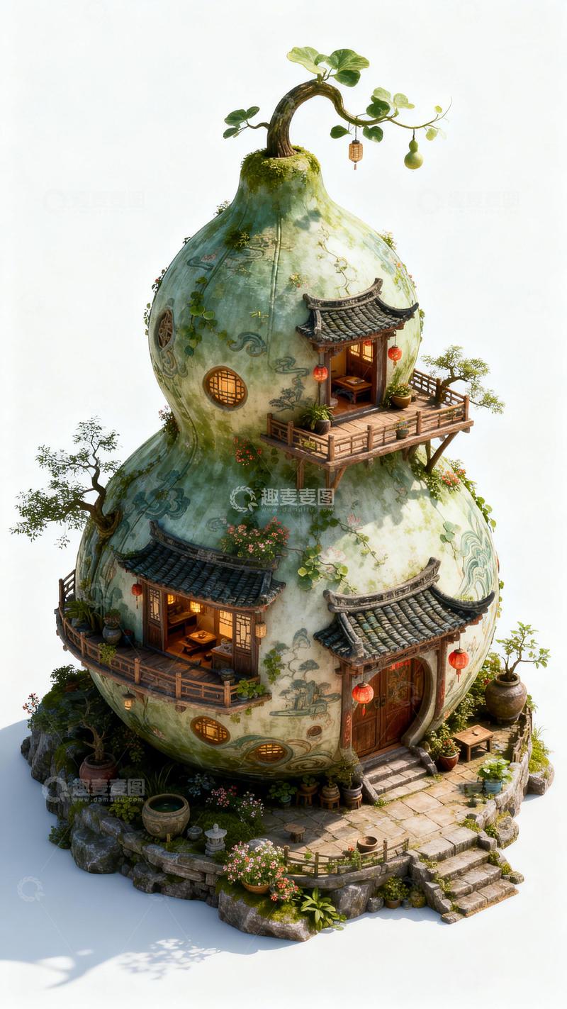 高清大图下载【趣麦麦图】葫芦屋古风建筑模型