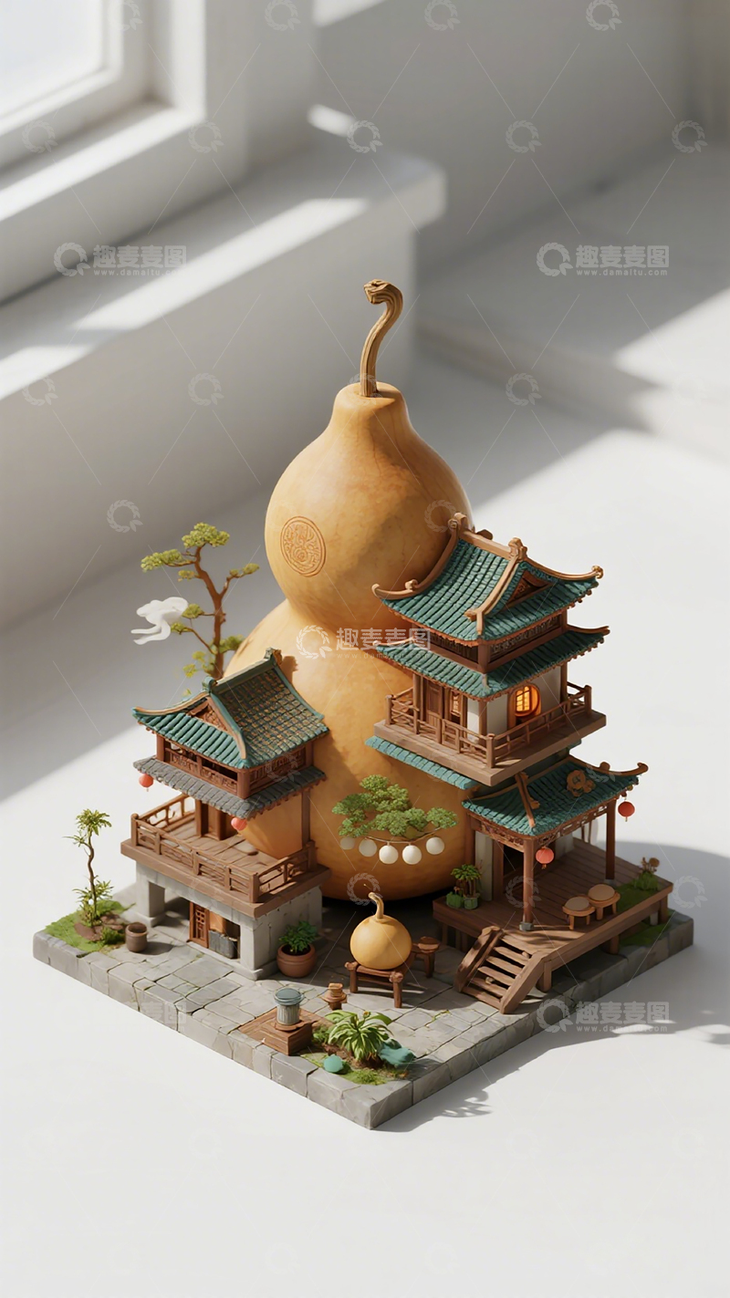 高清大图下载【趣麦麦图】葫芦屋微缩建筑模型