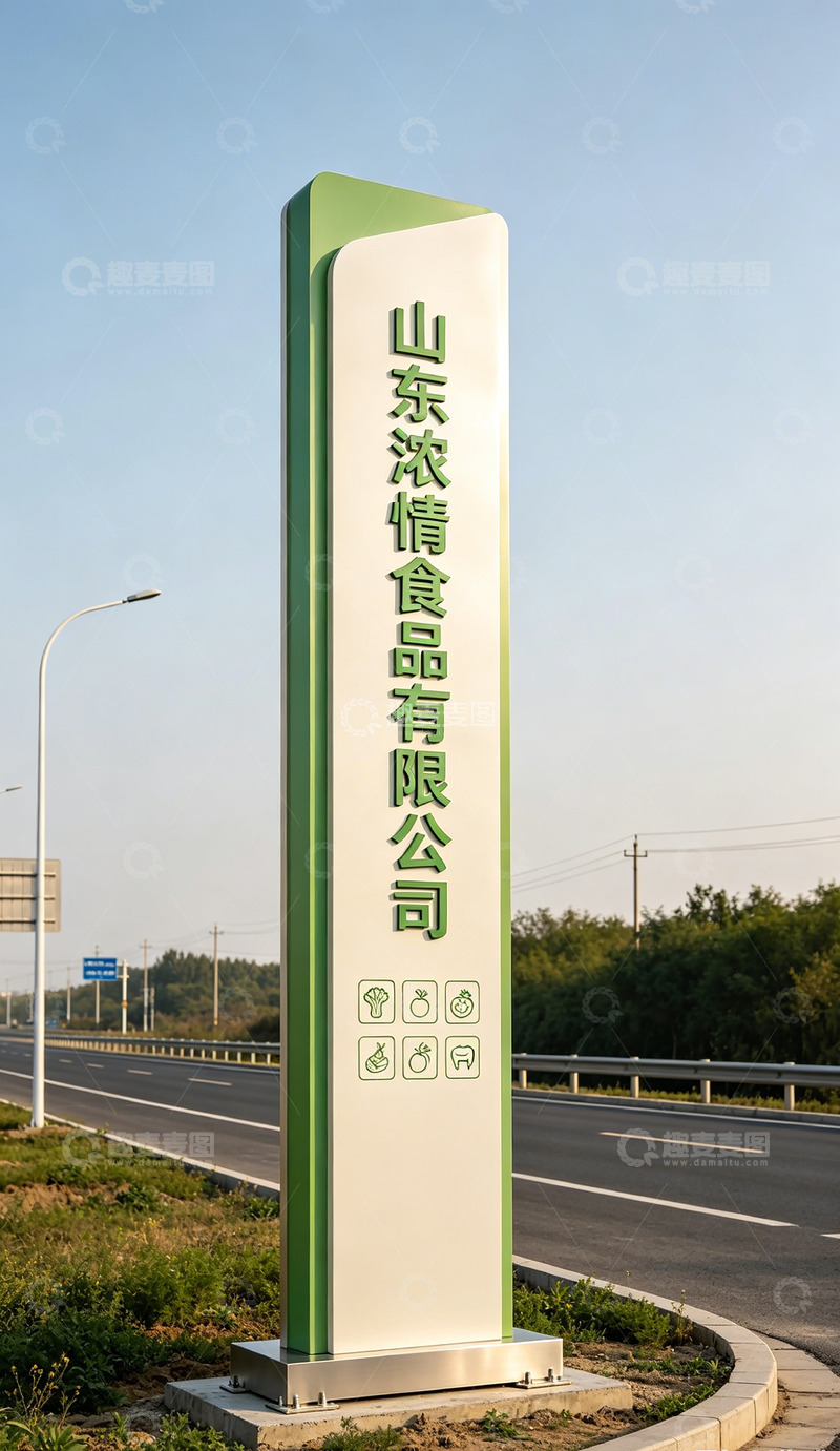 高清大图下载【趣麦麦图】公路旁公司标识牌设计