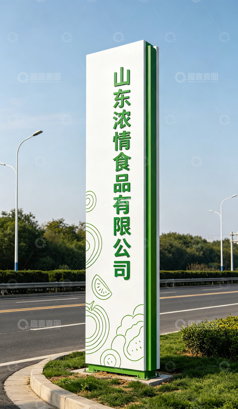 高清大图下载【趣麦麦图】-路牌山东浓情食品公司标识