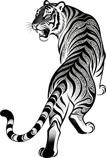 矢量插画寅虎全身2