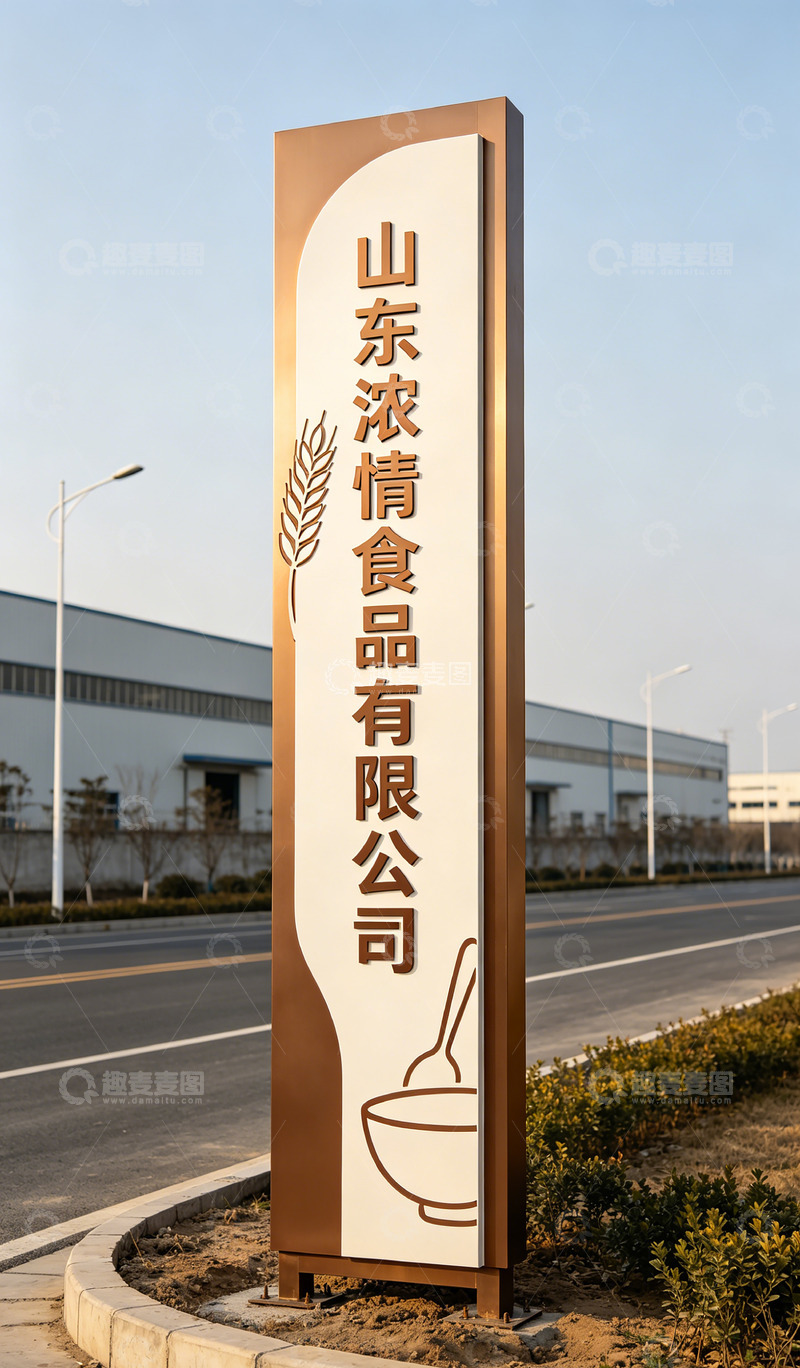 高清大图下载【趣麦麦图】山东食品厂标志牌