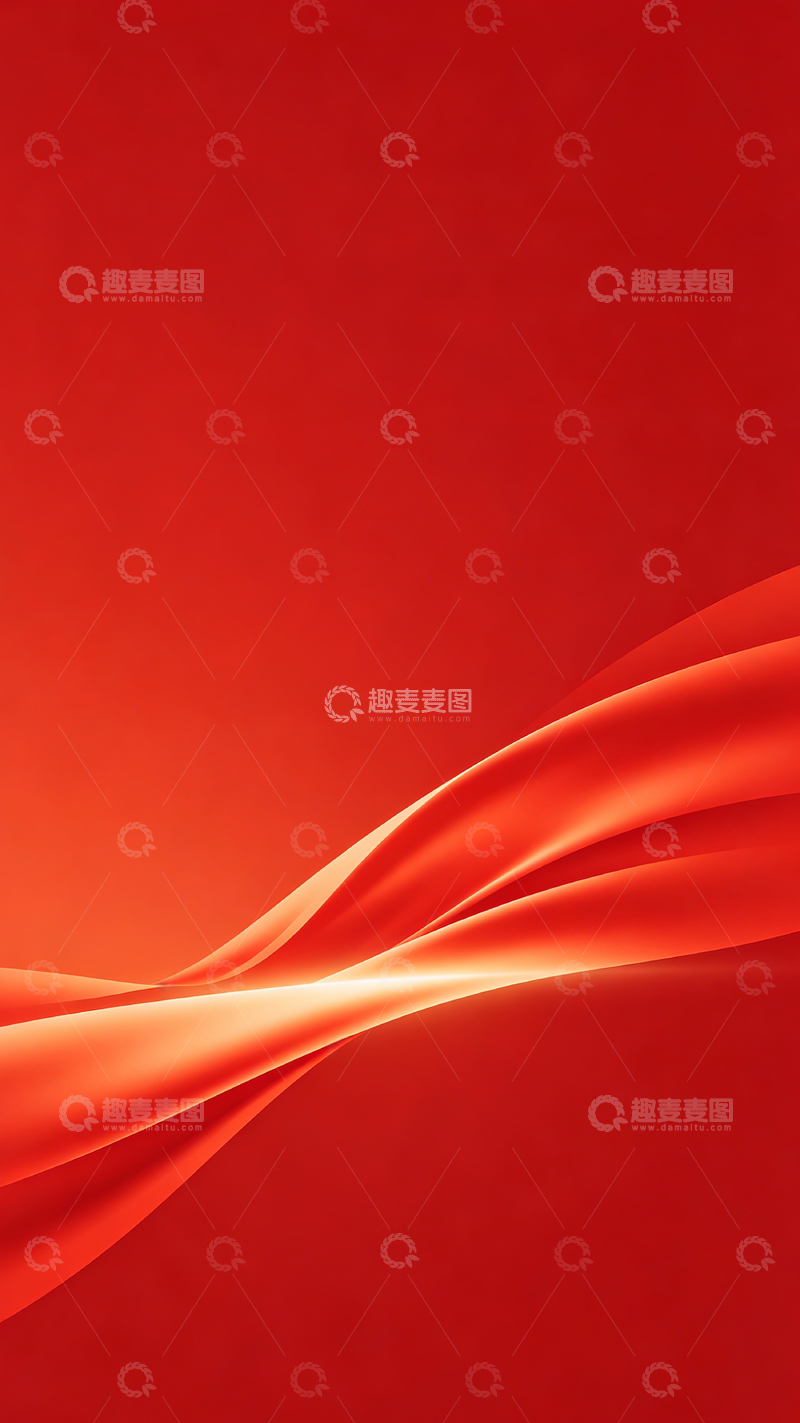 高清大图下载【趣麦麦图】-红色渐变流动线条设计