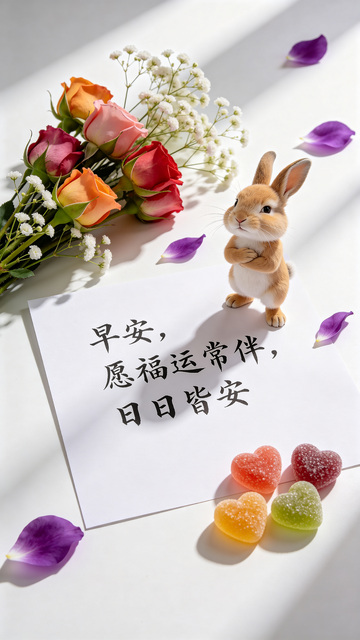 兔子看着花卉