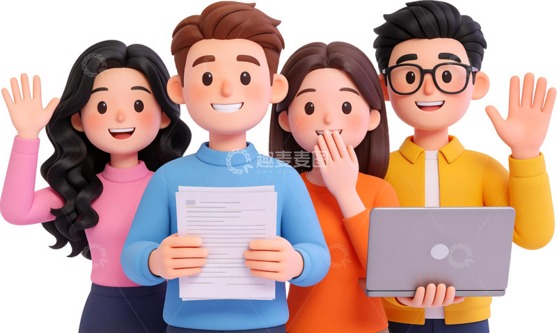 高清大图下载【趣麦麦图】-3d卡通风格职场人物