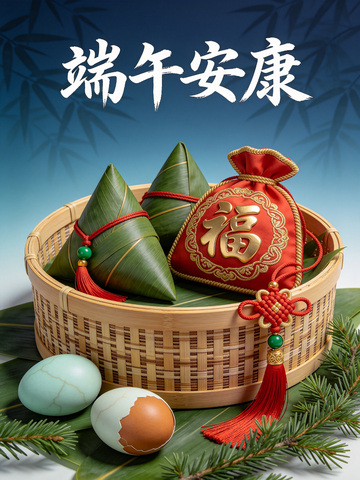 竹筐里有粽子