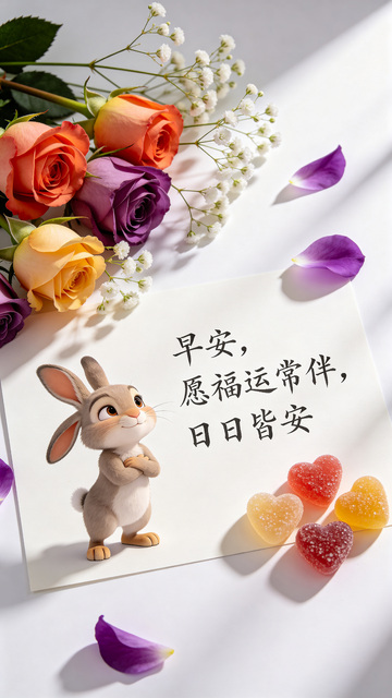 兔子和多种花卉