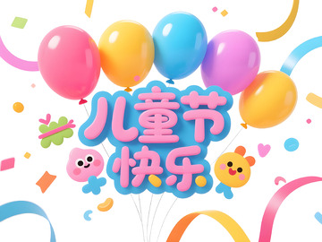 童趣儿童节庆祝海报设计元素